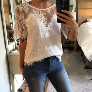 Lulus White Lace Top